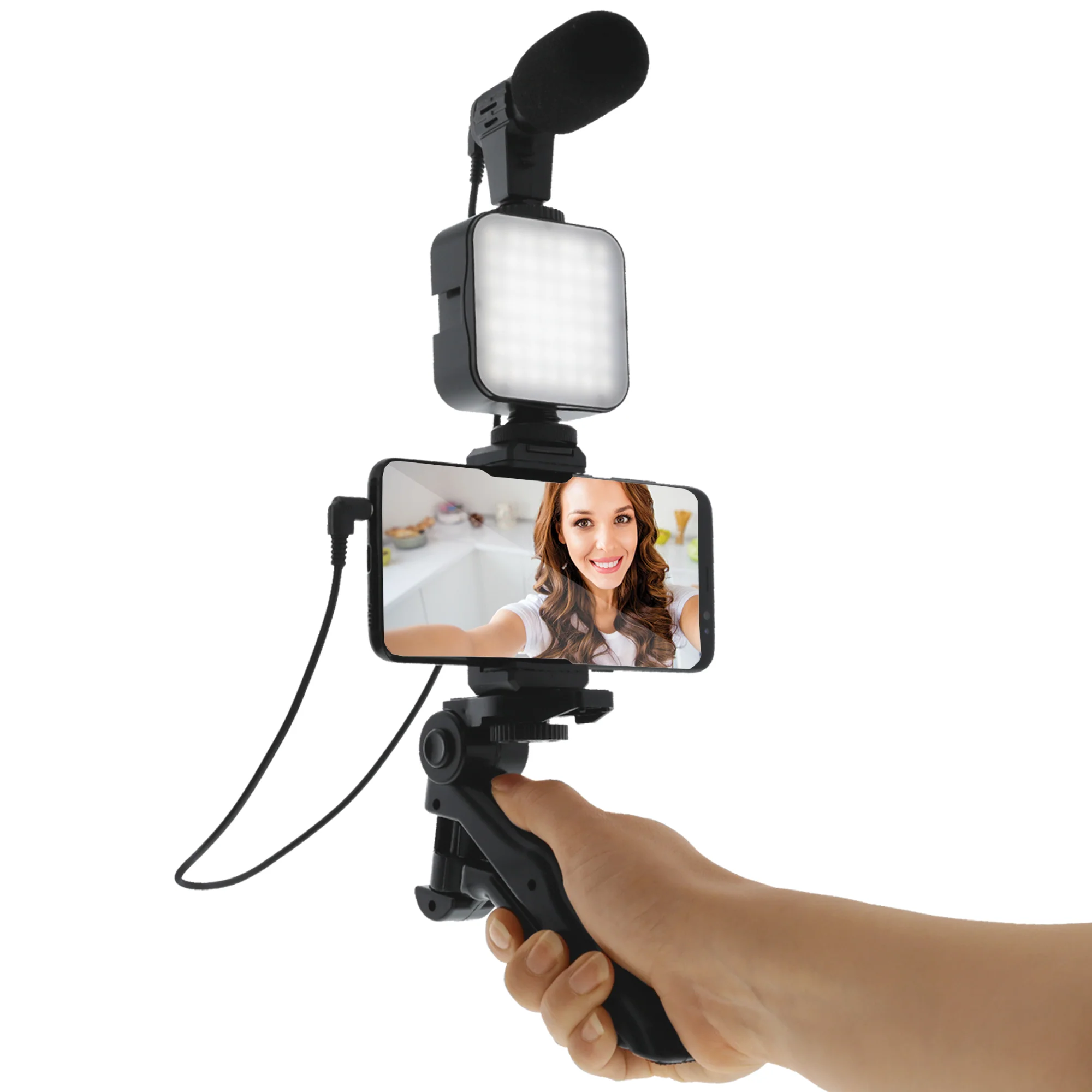 Smartphone LED Video Recording Mount, for Vlogging/Live Streams/Social Media - Image 4