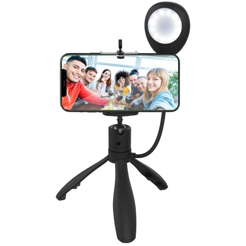 2-in-1 Dimmable Selfie Light Mount, Handheld or Fixed Tripod, 3 White Settings - Image 6