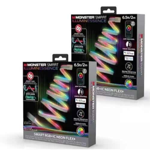 2pk 6.5ft Custom Neon Flex LED Light Strip and 3D Memory Wire Core, Shapes-it and Build Words