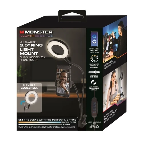 3.5 inch Multi White LED Ring Light, Clip-on Phone Mount for Vlogging - Image 7