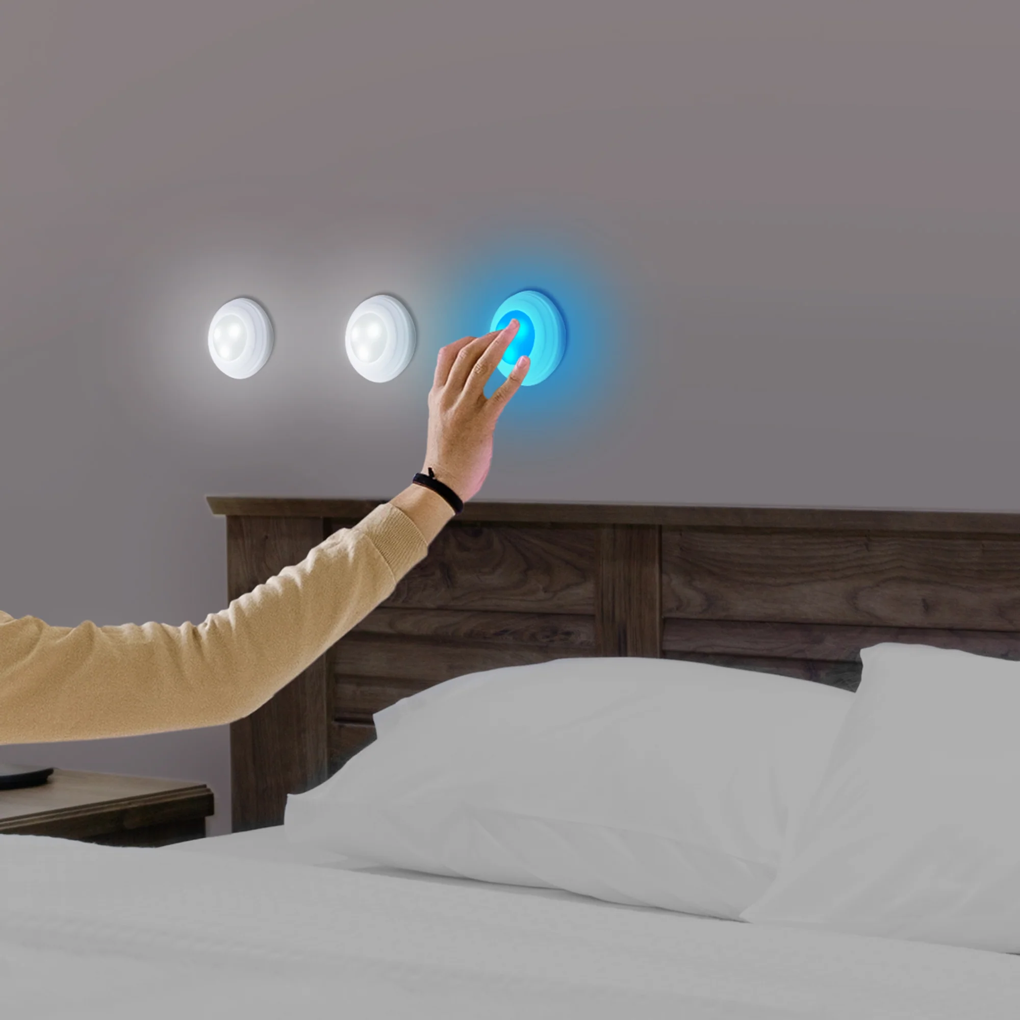 3 Pack Multicolor LED Touch Control Tap Lights with Remote Control - Image 2
