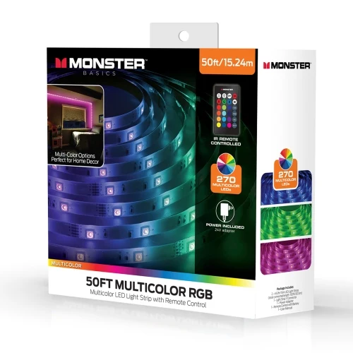50ft RGB Remote Control Peel-and-Stick Installation LED Light Strip - Image 8