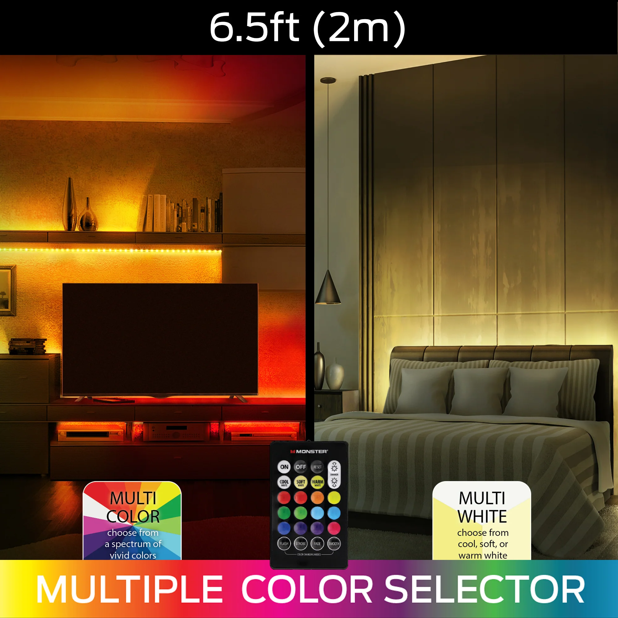 6.5 ft Multi-Color LED Light Strip, Multi-White - Image 4