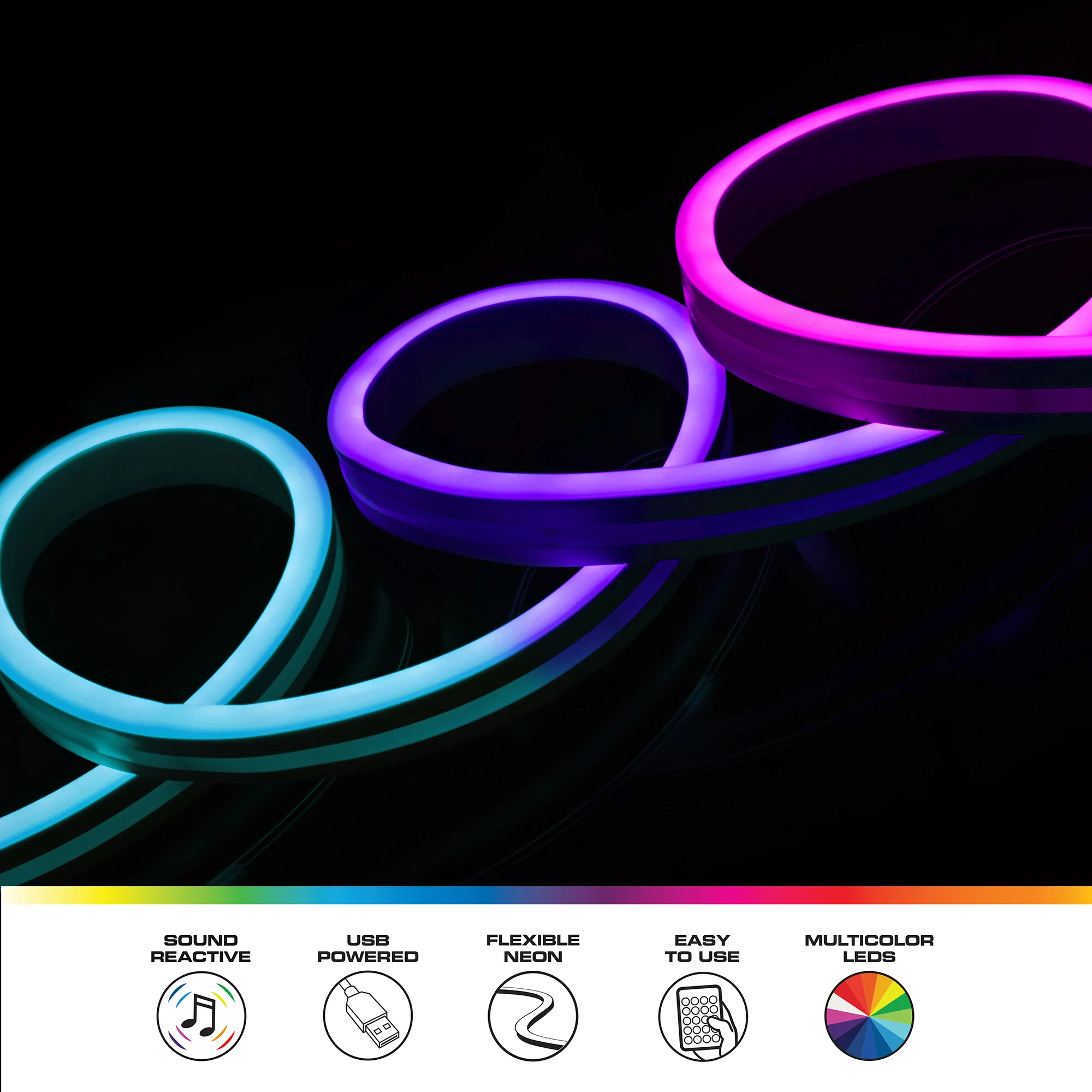 6.5ft Sound Reactive Neon Light Strip - Image 3