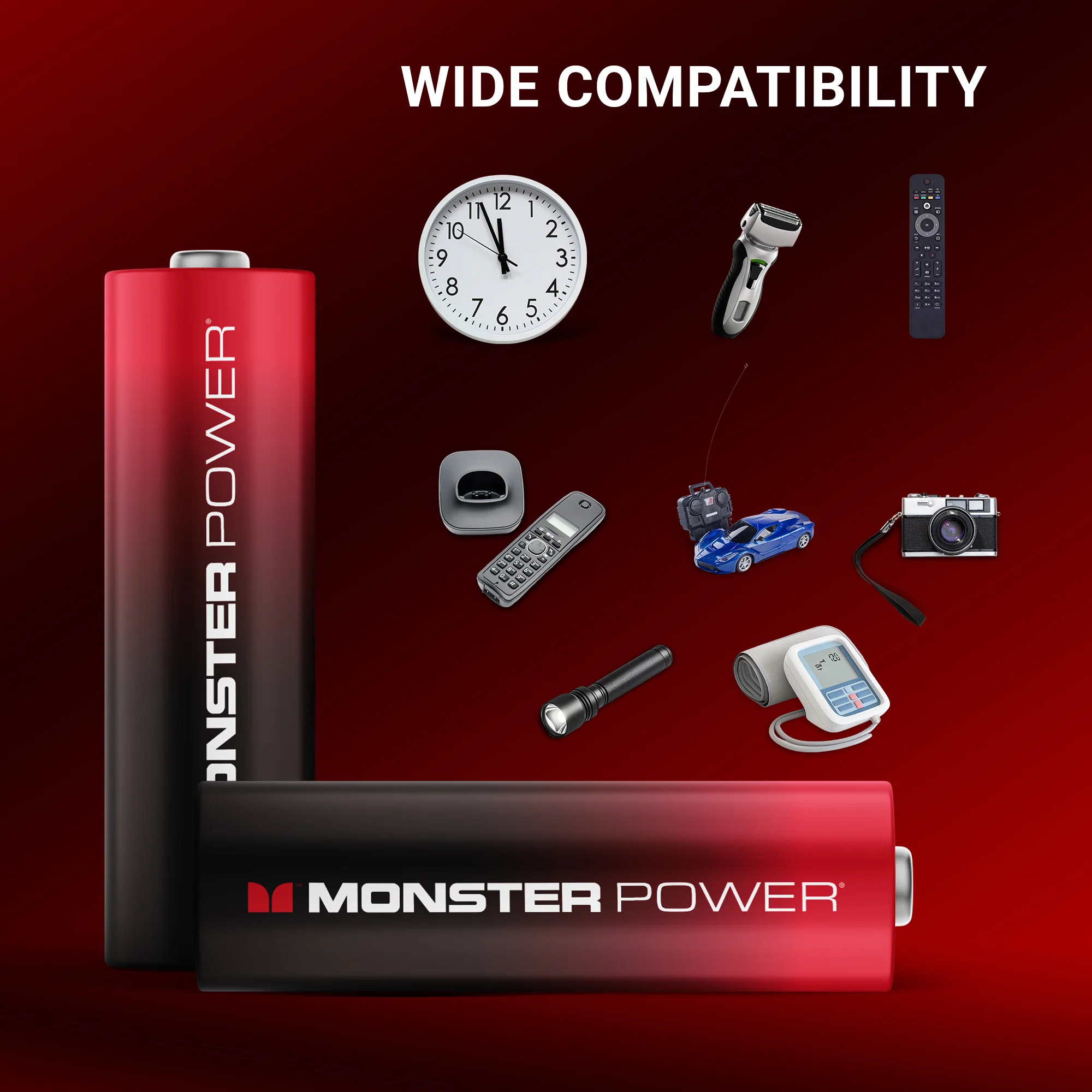 Monster Power AA Alkaline Batteries, 1.5V LR6 Double A Batteries, Long-Lasting Leak-Resistant Power for Remotes, Toys, Flashlights & Household Devices (12) - Image 4