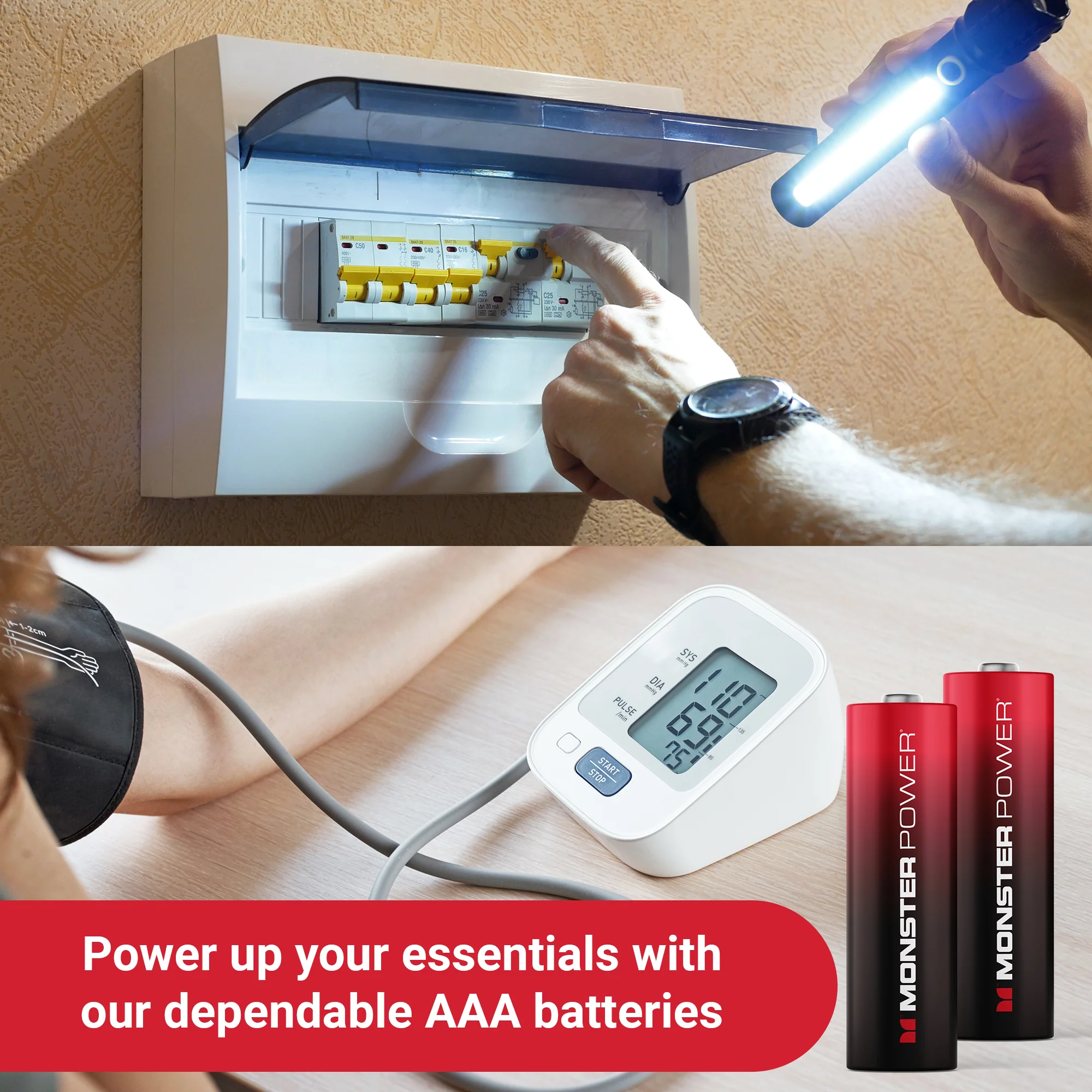 Monster Power 16 AAA Alkaline Batteries, 1.5V LR03 Triple A Battery, Long-Lasting Leak-Resistant Power for Remotes, Toys, Flashlights & Wireless Devices - Image 5