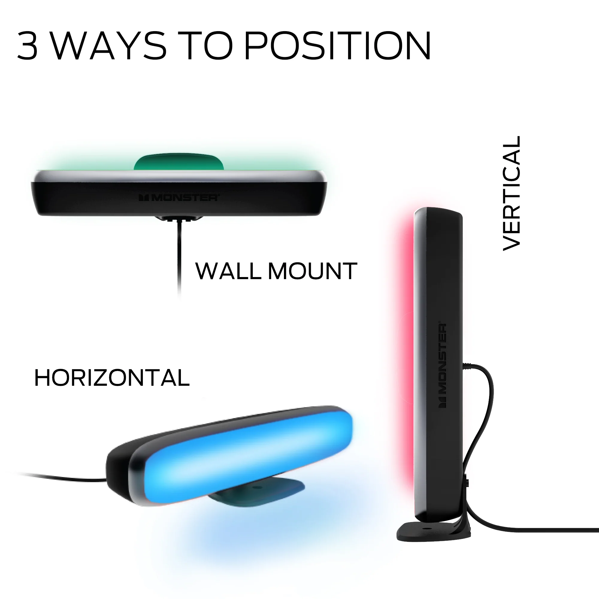Bluetooth Multi-Color Multi-White LED Light Bar with Multi-Position Base, Mobile App and IR Remote Control - Image 3