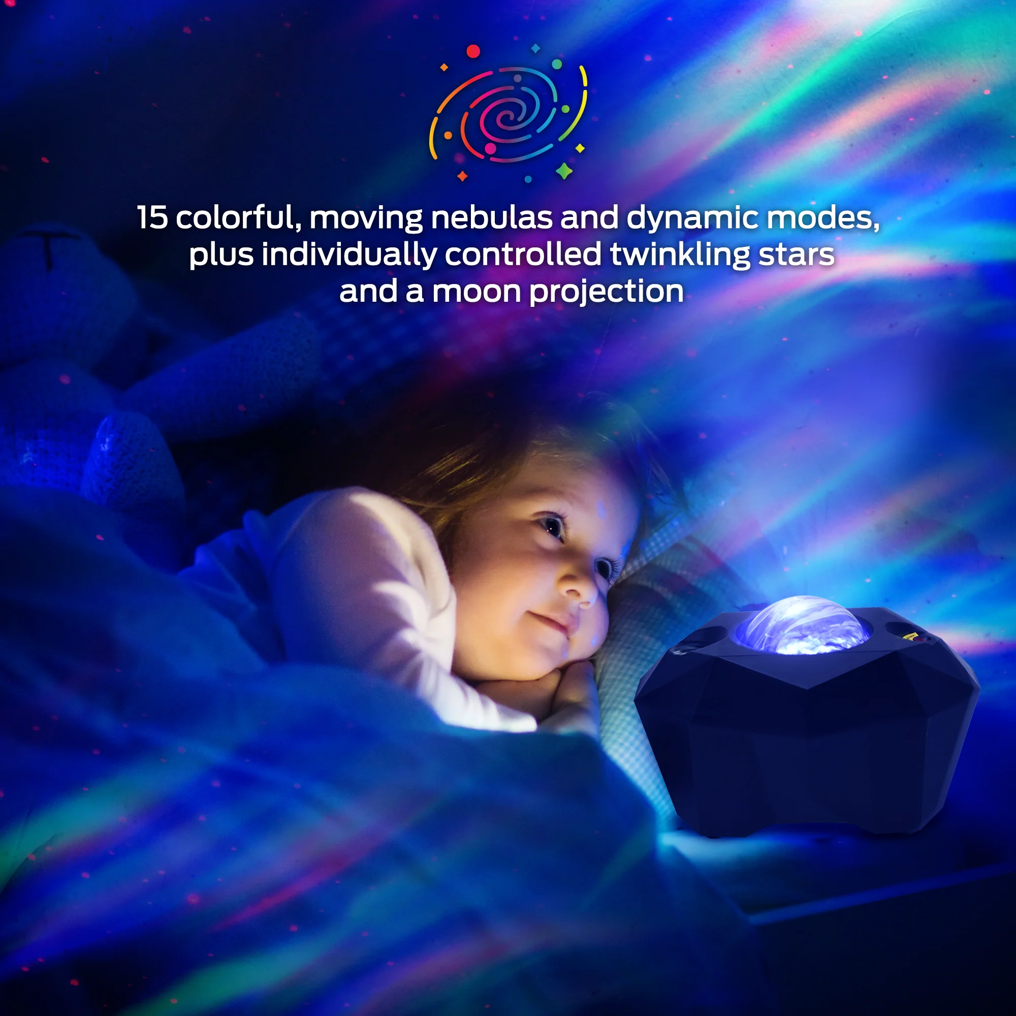 Monster Black Galaxy Light Projector & Bluetooth Sound Machine (10 Sounds) - Image 3