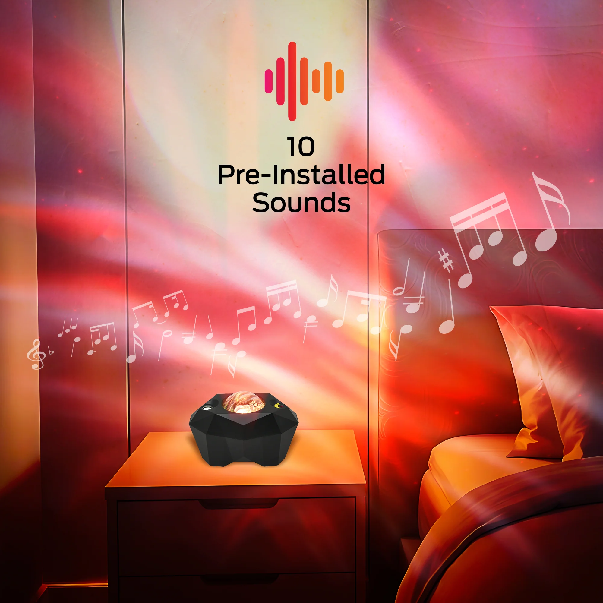 Monster Black Galaxy Light Projector & Bluetooth Sound Machine (10 Sounds) - Image 6