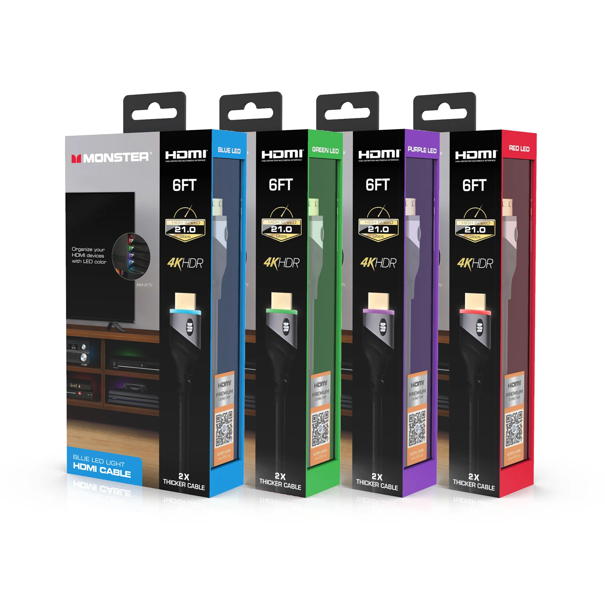 Built-in LED Light 4K HDR 6ft High Speed HDMI Cable - Image 10