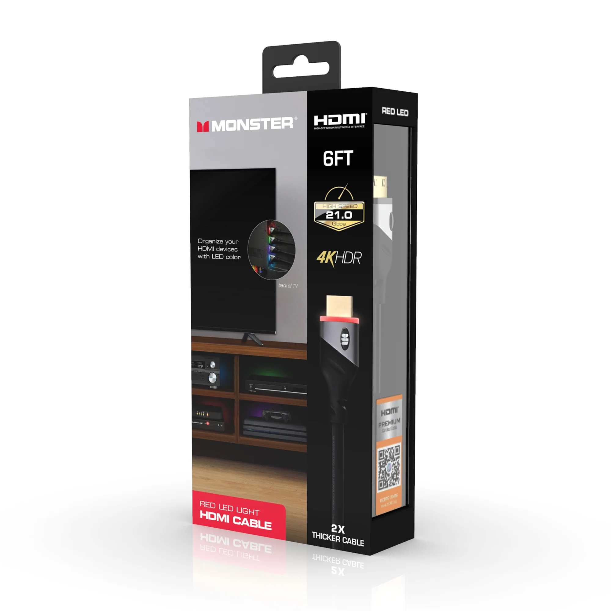 Built-in LED Light 4K HDR 6ft High Speed HDMI Cable - Image 6