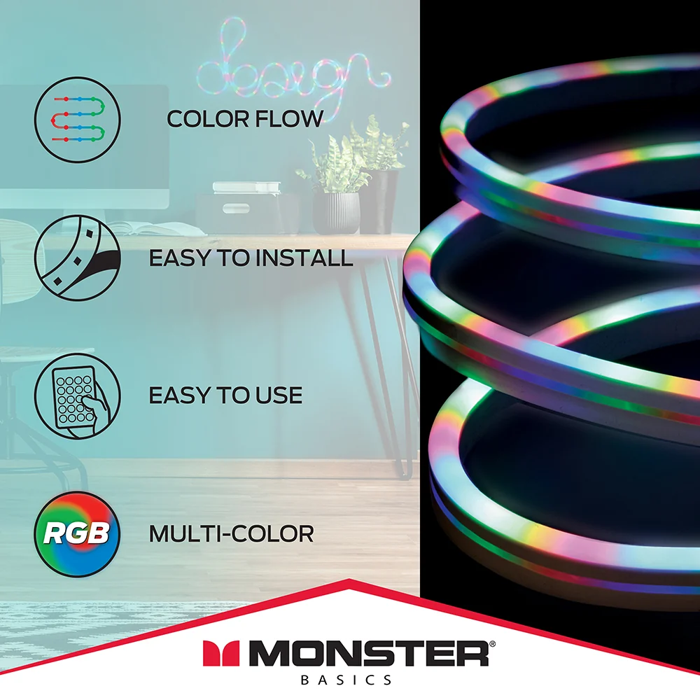 6.5ft Color-Flow Neon Indoor Multi-Color LED Light Strip - Image 3