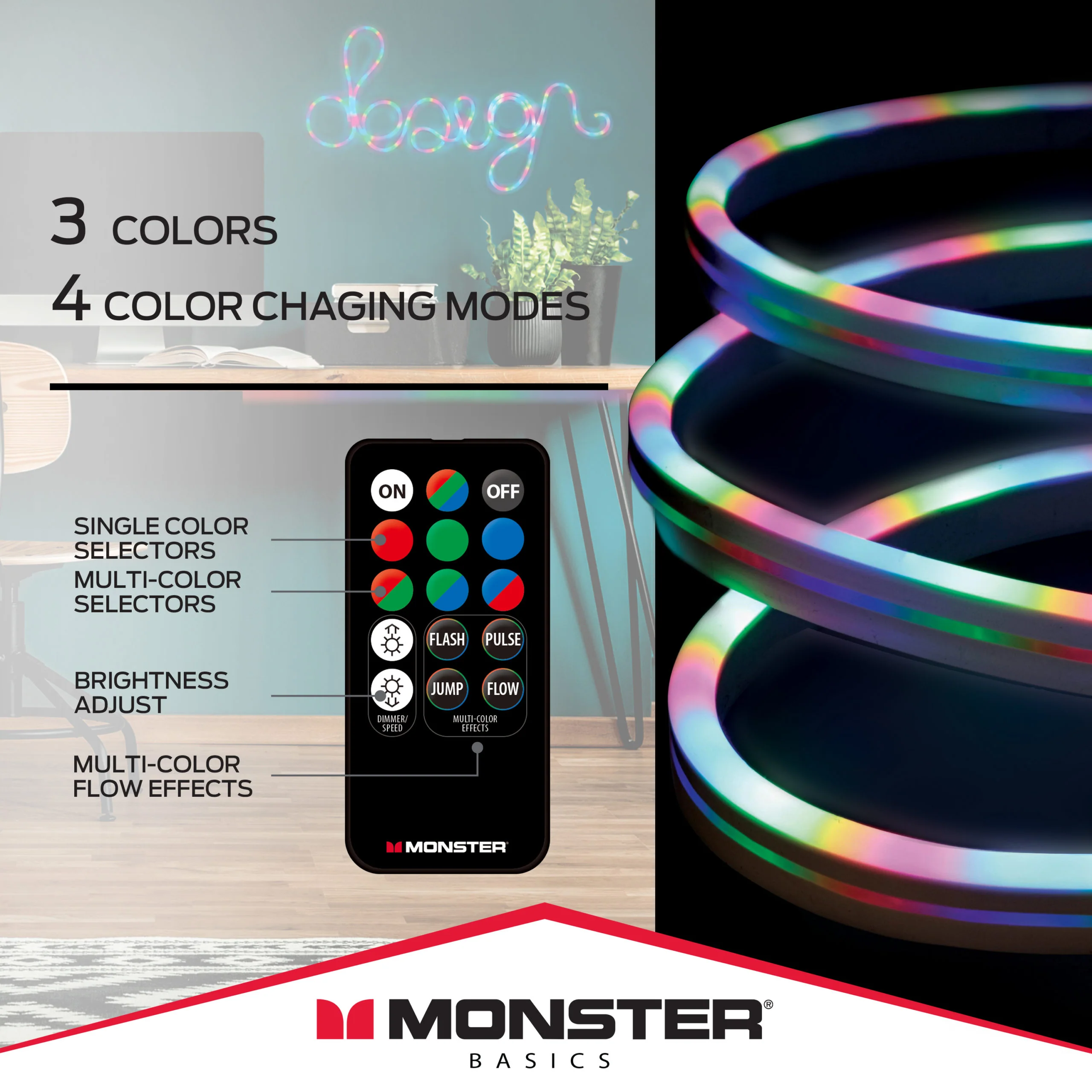 6.5ft Color-Flow Neon Indoor Multi-Color LED Light Strip - Image 5