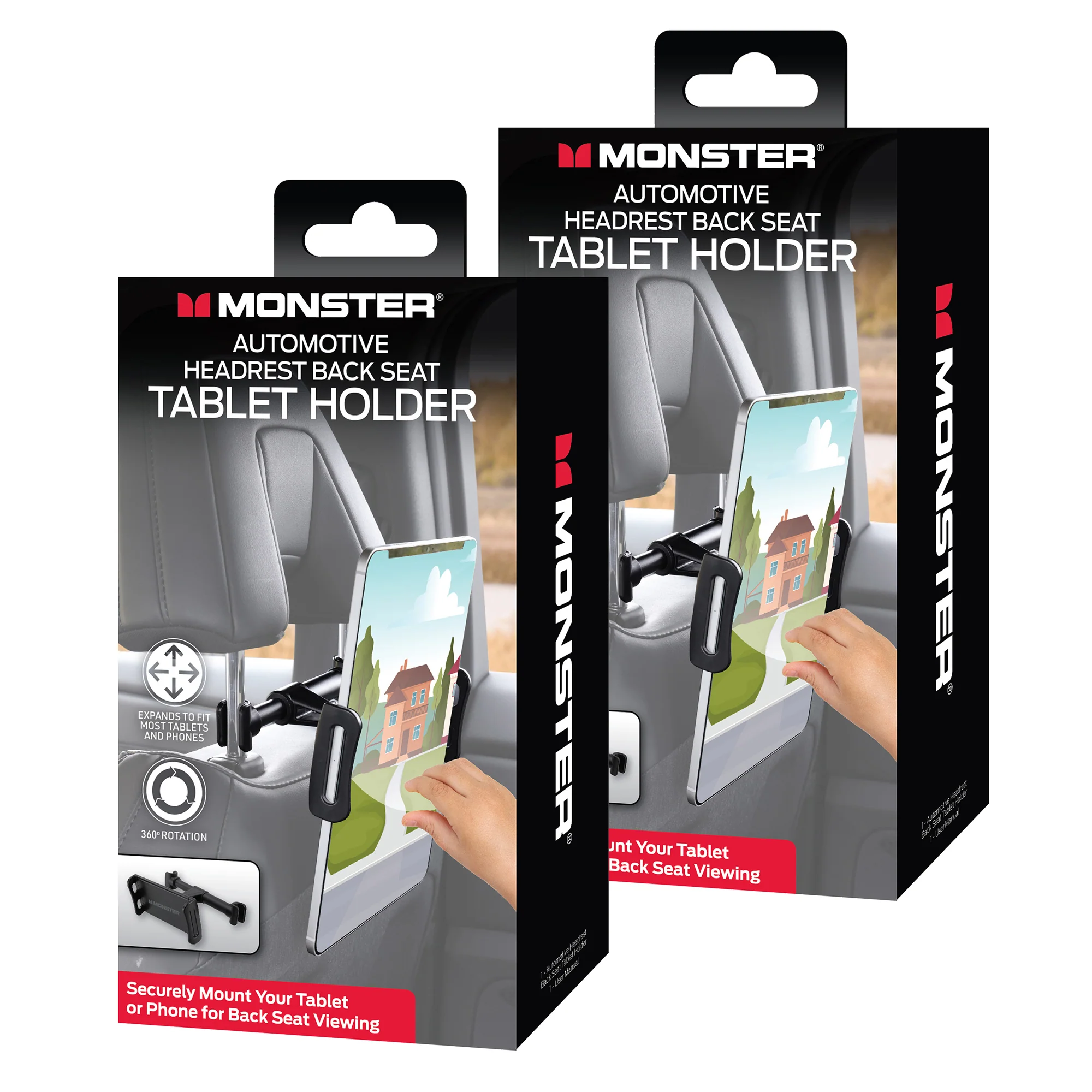 2 pack Universal Backseat Headrest Tablet Mount - Keep Passengers Entertained on the Go!