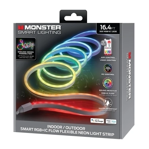 Smart 16.4 Ft Neon Outdoor LED Light Strip, RGB+IC Wi-Fi LED Rope Light, IP66 Water & Weather Resistant - Image 9
