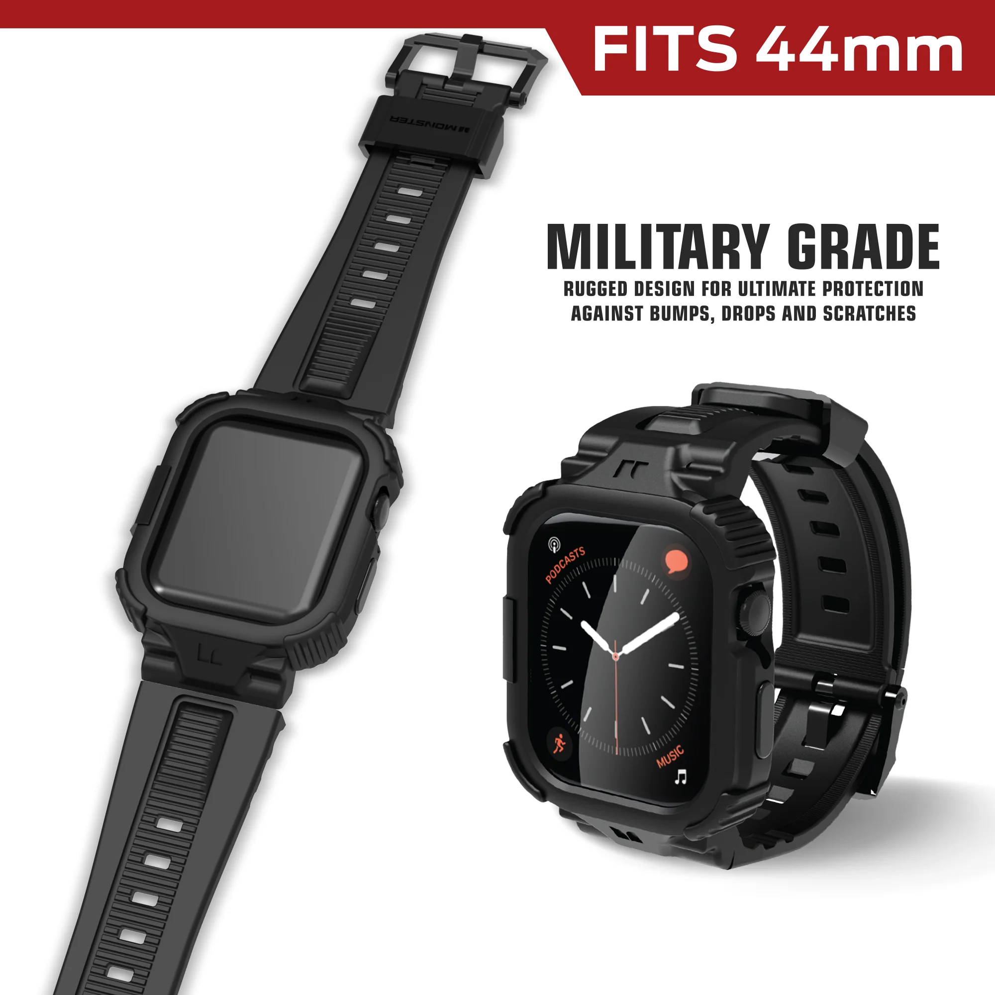 Rugged Smart Watch Band Compatible with Apple Watch, Military Grade Protective Case with Touch Sensitive Screen Cover - Image 7