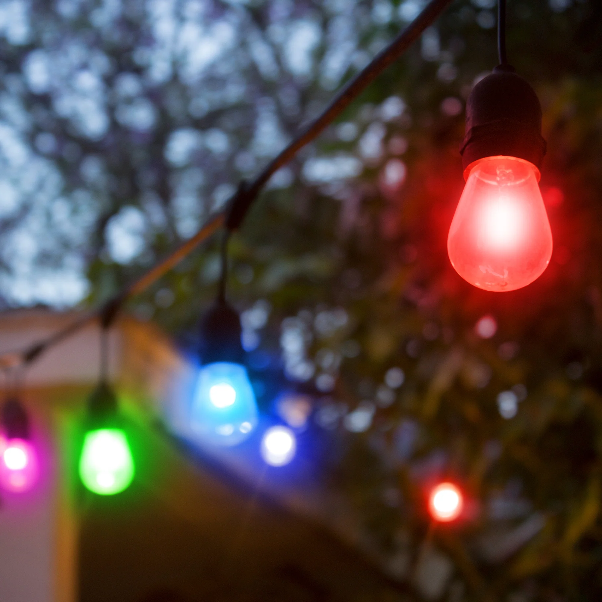 Smart App Wi-Fi 35ft Outdoor IP66 Weather & Water Resistant Bistro Patio LED String Light, Multi-Zone, Voice Control - Image 5