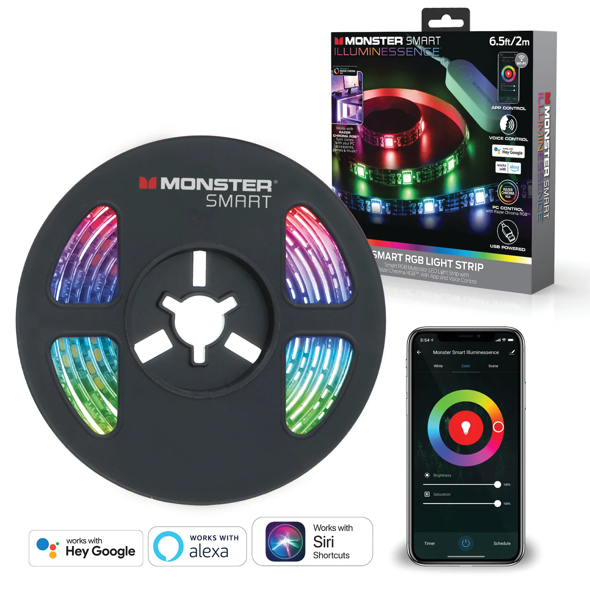 6.5ft Smart App Wifi Multi-Color LED Light Strip, Voice Activated - Image 4