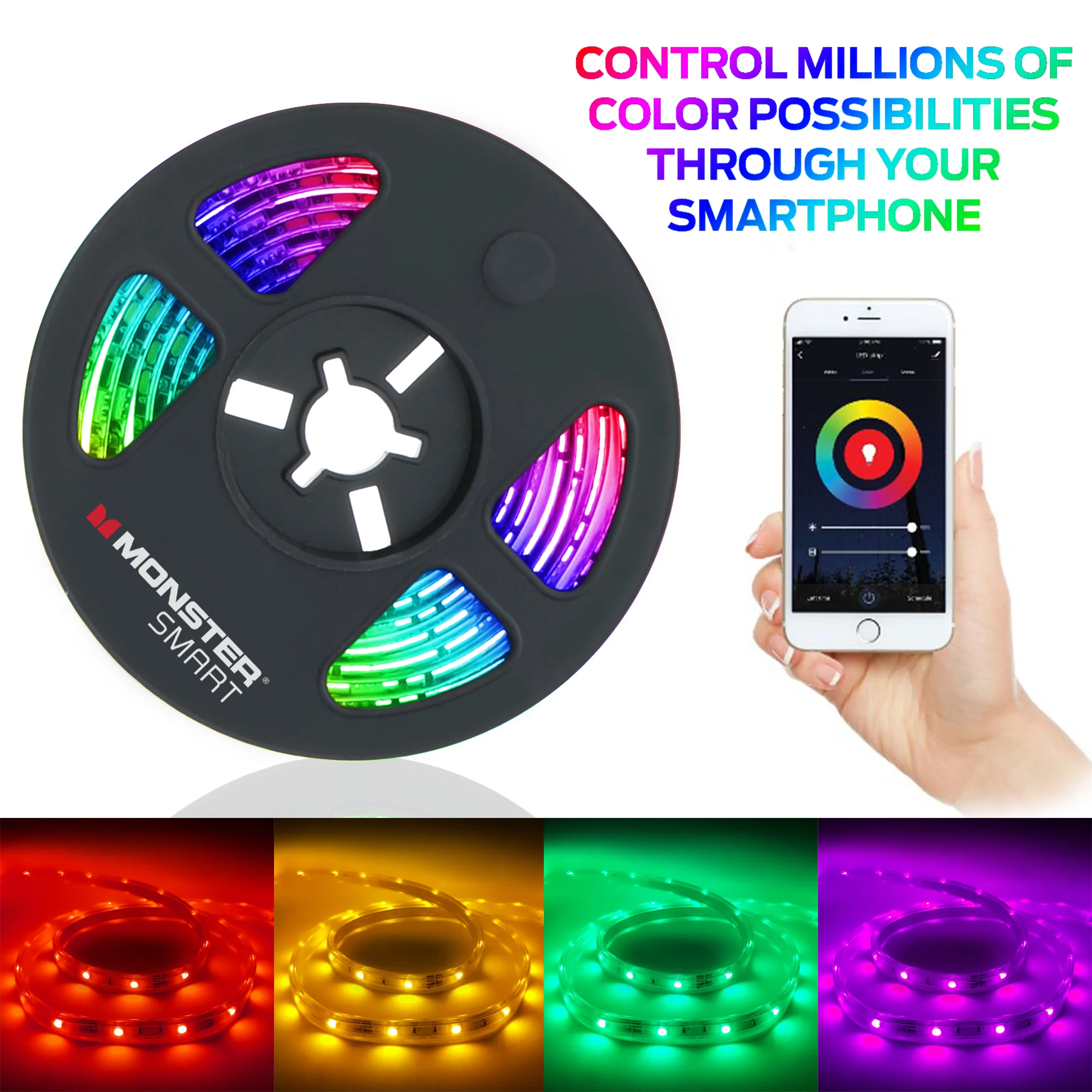 6.5ft Smart App Wifi Multi-Color LED Light Strip, Voice Activated - Image 5