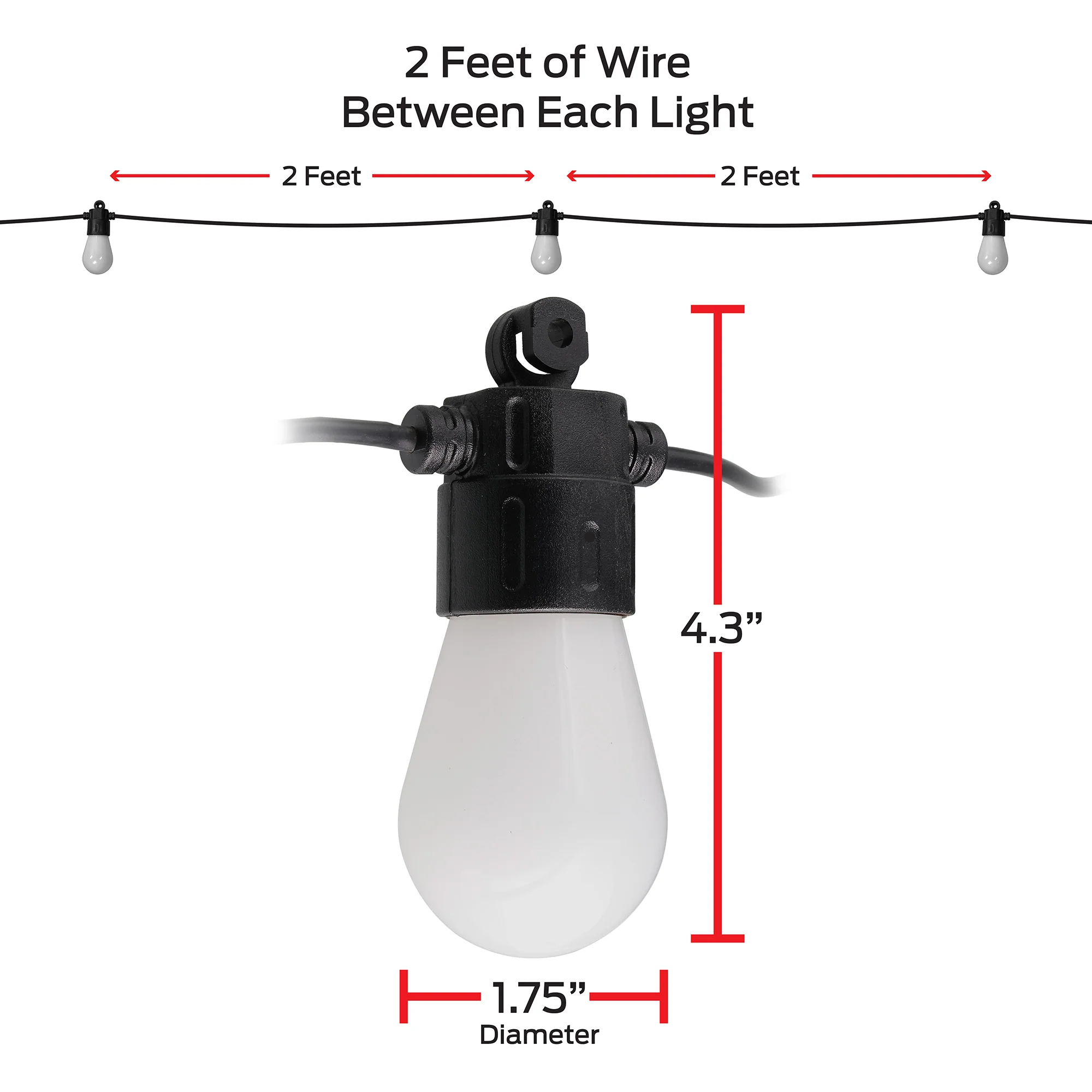 24ft Smart Sound Reactive Outdoor Dimmable LED String Lights, 12 Bulb, IP66 Water & Weather Resistant - Image 6