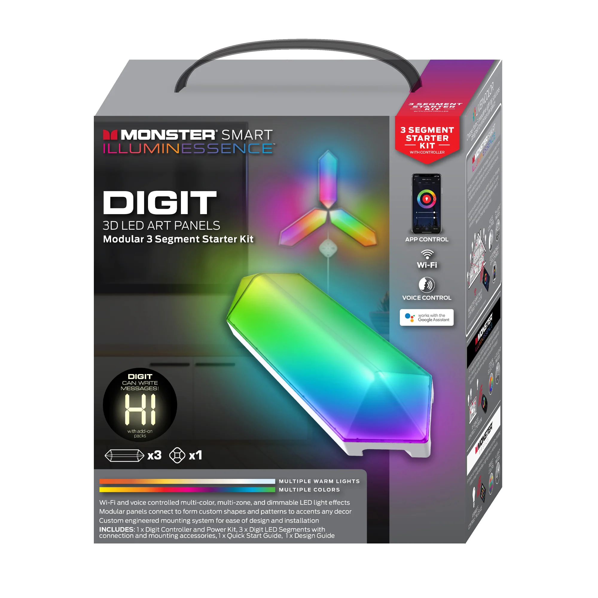 Smart Wi-Fi 3D 3-Segment Digit LED Art Panel Starter Kit - Image 5