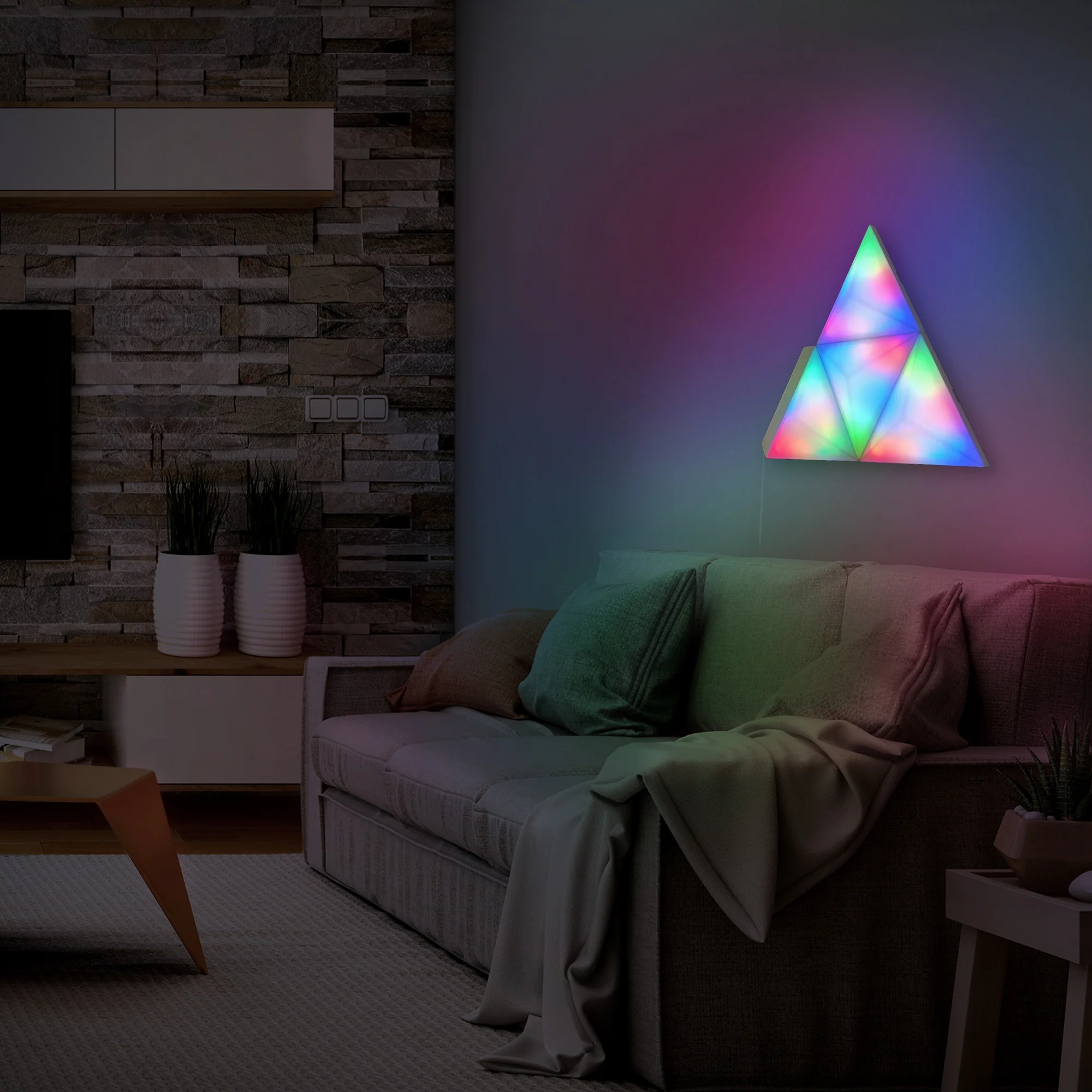 Smart Wi-Fi 3D 4-Panel Prism LED Art Panel Starter Kit - Image 3