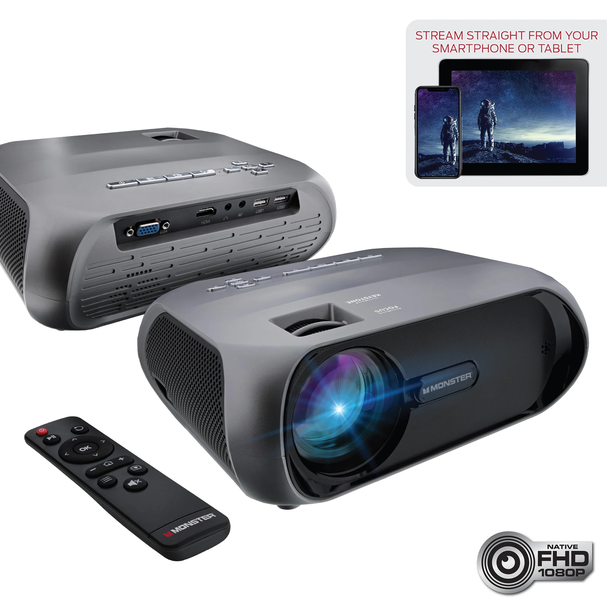 Wireless 1080P FHD TFT LCD Image Stream Projector with 120 Inch Portable Screen - Image 6